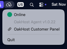 Installed OakHost Agent